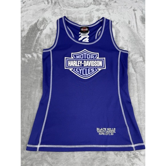 Harley-Davidson Tops - Harley Davidson Purple Tank Top Womens Small S Logo Embroidered Motorcycle Biker